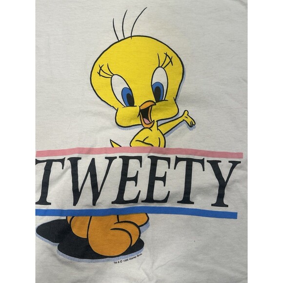 VTG Tweety Bird Shirt Adult L Looney Tunes Sailor Single Stitch 90s SEE PHOTOS - Picture 7 of 16